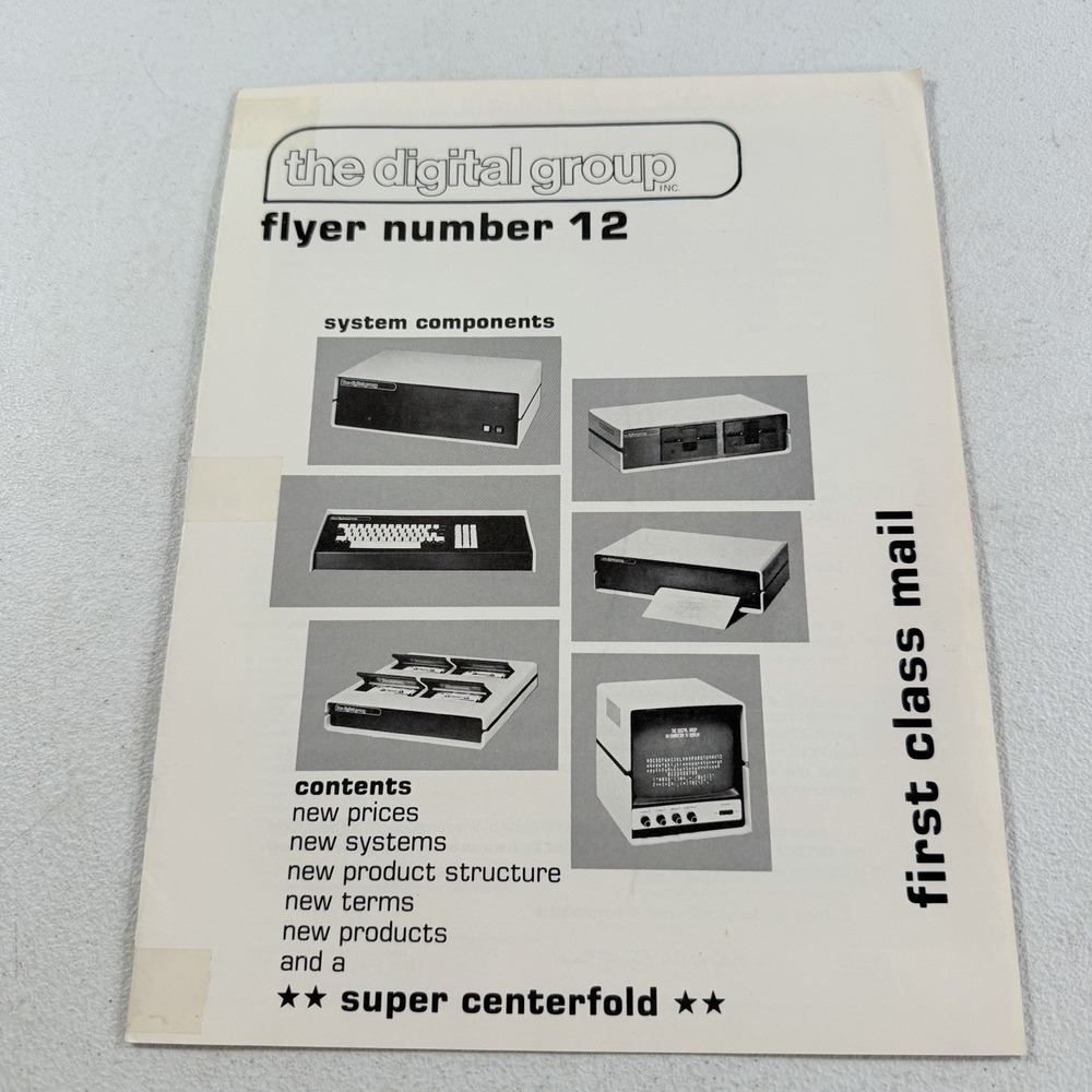 The Digital Group‎ - Sales Brochure: Flyer Number 12 PC Print Computer Ad 1978